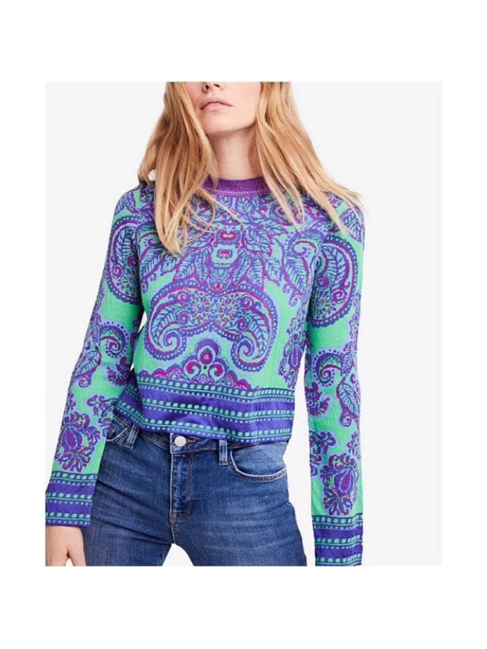 Free People New Age Crewneck Sweater Size S